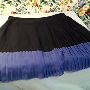 Navy and periwinkle pleated skirt